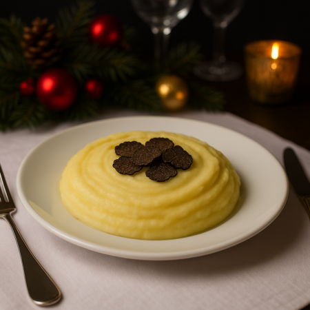 Aardappelpuree met karnemelk en verse truffel